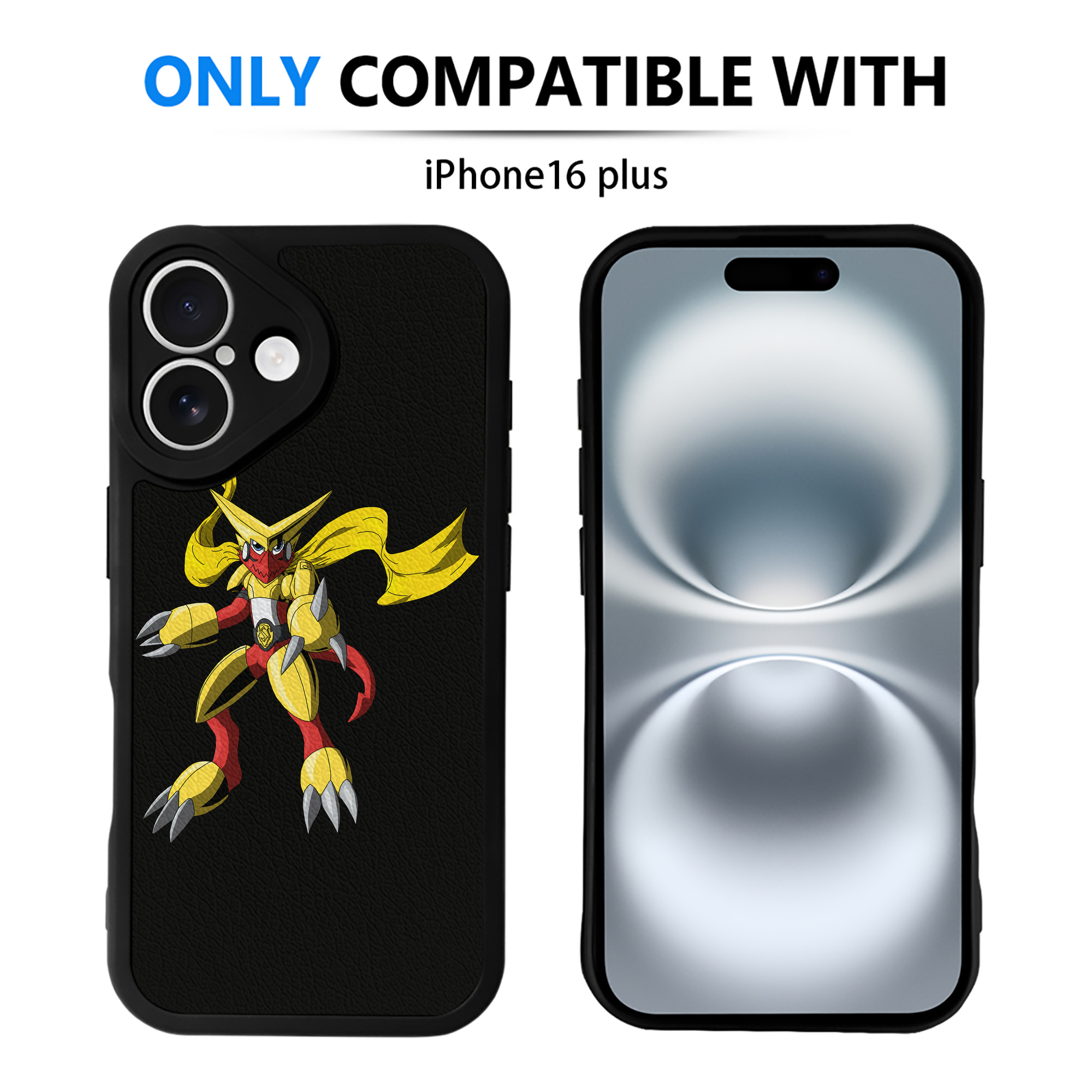 （画像用） Digimon デジタルモンスター/デジモン 【iPhone 16シリーズ対応】シリコンスマホケース（レザー調） 材質：シリコン